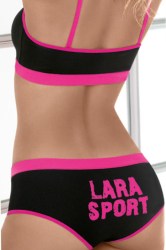 Lara 5700 Conjunto deportivo de algodón y lycra con estampa Lara Sport. Culotte